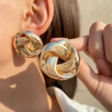 Gold Spiral Dangle Earrings